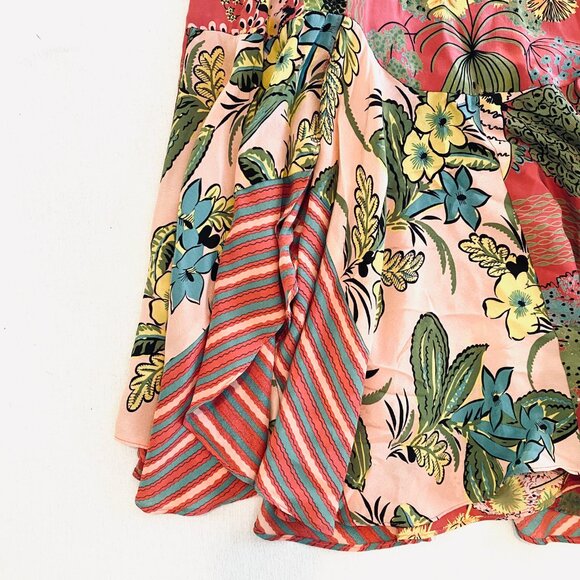 Nanette Lepore dress Women's 6 pink silk strapless fairycore boho floral - Picture 9 of 13